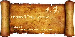 Andaházy Ferenc névjegykártya