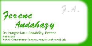 ferenc andahazy business card