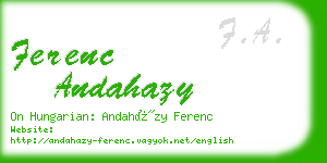 ferenc andahazy business card